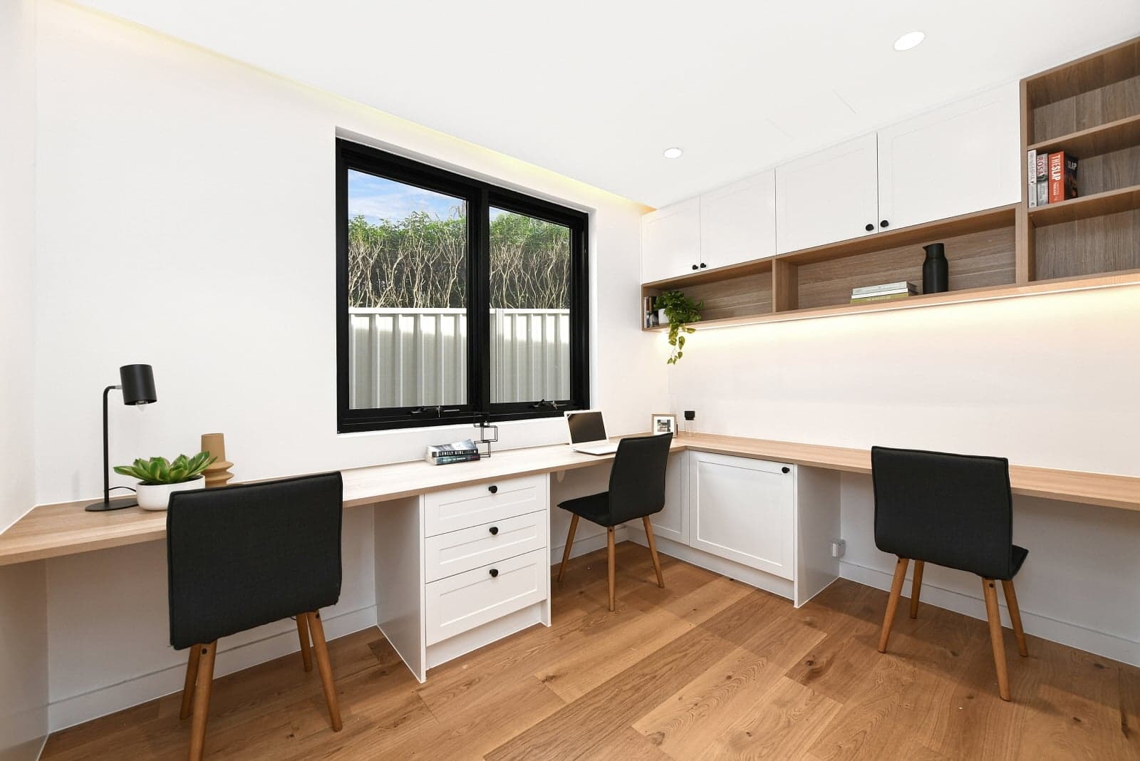 Home office with dual workstations